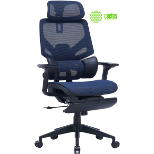 Кресло Cactus CS-CHR-MC01-BL Синий сет./эко.кожа с подголов. крестов. пластик подст.для ног Кресло Cactus CS-CHR-MC01-BL Синий сет./эко.кожа с подголов. крестов. пластик подст.для ног
