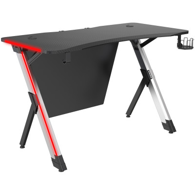Стол компьютерный игровой Cactus CS-GTX-AL-CARBON-RED столешница МДФ карбон каркас серебристый