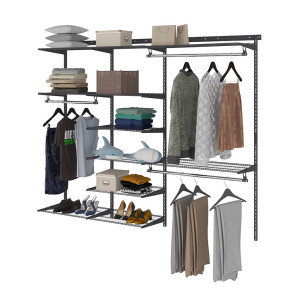 Гардеробная система ПРАКТИК Home Max G210 графит, ВхШхГ (мм) 2050x2250x450